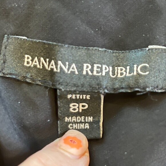 Banana Republic Black Maxi Piping Slip Dress Size 8P Summer Sundress Petite - Picture 8 of 8